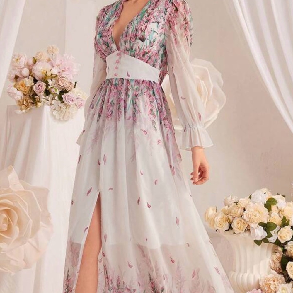 Floral Maxi Dress with slit